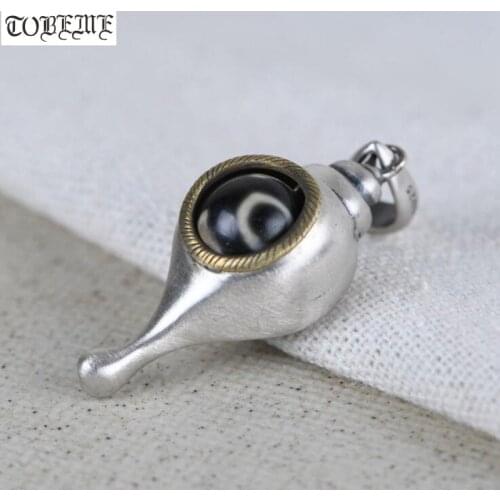 100% 925 Silver Tibetan Conch-shell Pendant Vintage Sterling Buddhist Vajra Dorje Conch Pendant Tibetan Pendant