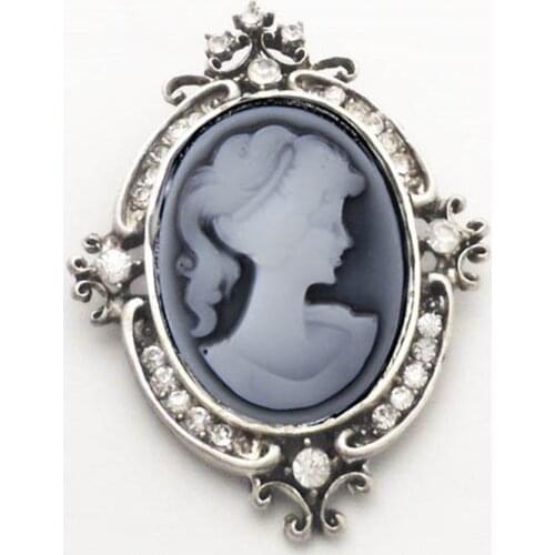 Vintage Style Stylish Yong Girl Cameo Pin Brooch Luxury