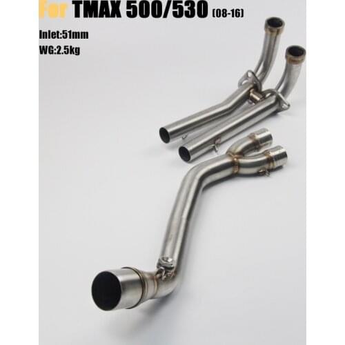 T-max 500/530 slip-on motorcycle exhaust headers down pipe 51mm escape moto front pipe for Yamaha tmax 500 tmax 530 2008-2016