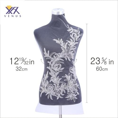 XFX VENUS 1pc beautiful flowers beaded bodice applique and crystal bodice Lady handmake Wedding Dress Accessories
