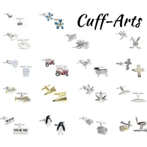 New Fashion Design Mens French Shirt Cufflinks Button Gold and Truck Animal Petals Penguin Cross Shape Cufflinks