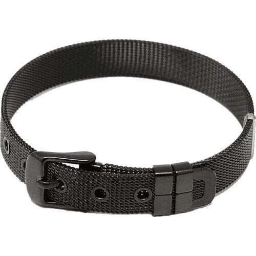 TDIYJ Fashion Women Stainless Steel Keeper Black Mesh Bracelet 10pcs/lot