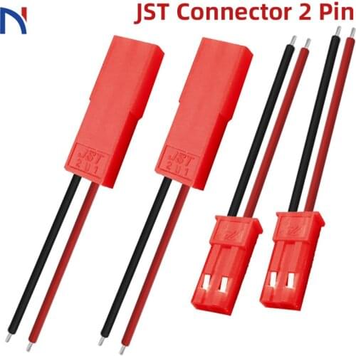 20pcs JST Connector 2 Pin Male Female Plug Cable 22 AWG Wire For RC Battery Helicopter DIY LED Lights Decoration