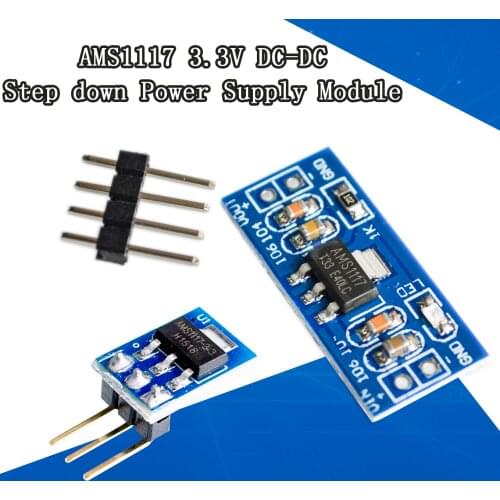 5pcs 5V To 3.3V DC-DC Step Down Power Supply Buck Module AMS1117 800MA Automatic Adjustable Boost Board Start Limit Voltage