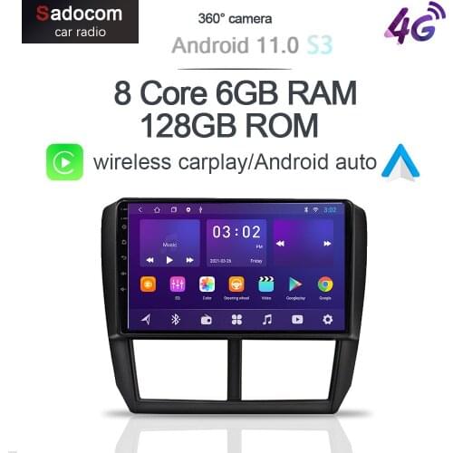 IPS Carplay 6G+128Gb DSP Android 10.0 Car Multimedia Player For Subaru Forester 3 SH 2007 - 2014 Navigation GPS 4G autoradio