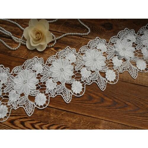12cm width (2meters/lot)Off White 3D VeniseLaceTrim with high quality for garment accessories or wedding