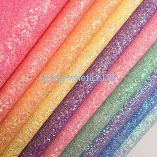 1PC 21X29CM Glitter Fabric, Chunky Glitter Leather, Pastel Glitter Leather Sheets For Making Bows LEOsyntheticoDIY T484