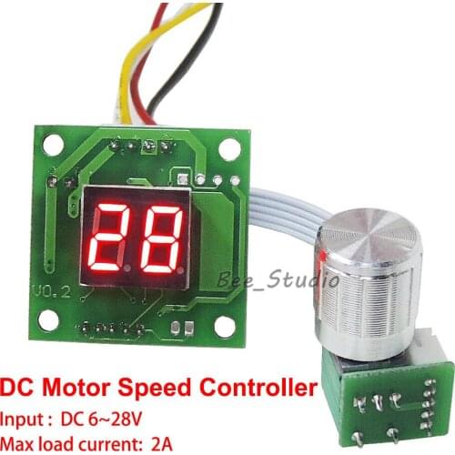 Digital LED Display DC 6V 9V 12V 24V 2A DC Motor Controller Micro Motor Pump PWM Speed Control Regulator