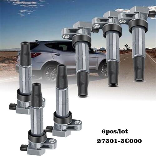 FOR HYUNDAI IGNITION COIL GENESIS SONATA V SANTA FE II KIA CARENS III SORENTO 2.0L 2.4L 3.3L 3.8L 27301-3C000 273013C000 6Pcs