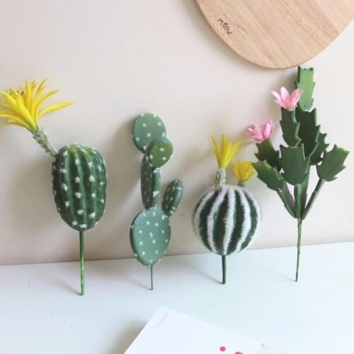 Cactus Flower Artificial Succulent Bonsai Plants Wedding Flowers Decor Home Christmas Decoration Craft DIY Accessories