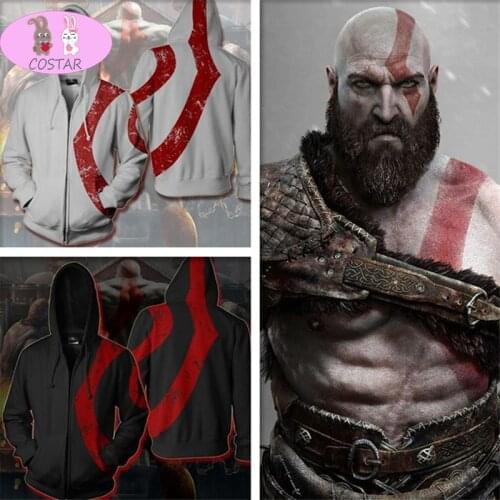 COSTAR Game God Of War Cosplay Kratos Zipper Hoodie Costume Men and women Leisure Sports Sweater New