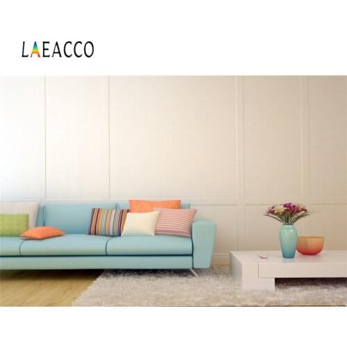 Laeacco Room Interior Sofa Desk Flowers Blanket Photography Backgrounds Customized Photographic Backdrops For Photo Studio
