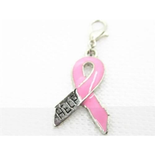 New Arrive 20pcs/lot Cancer awareness ribbon Help dangle charms hanging charm diy bracelet jewelry accessory floating charms