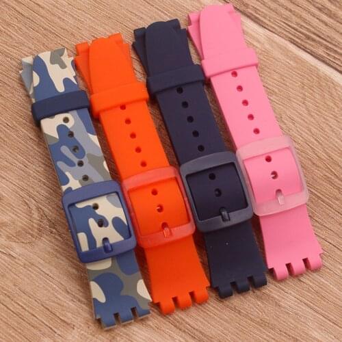 New watch accessories for Swatch device 51 planet SUTT400 camouflage silicone buckle strap