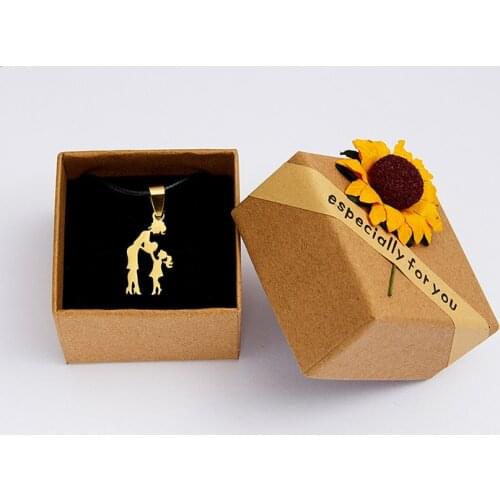 Mom Daughter Stainless Steel Chain Necklace Gold Pregnant Mother Son Father Pendant Necklace Thanksgiving Mothers Day Jewelry