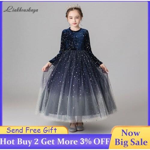 Baby Girl Dress Spring Sequins Prom Dress Baby Wedding Evening Dress Long Elegant Banquet Dress Teens Formal Party Dress 3-15 Y
