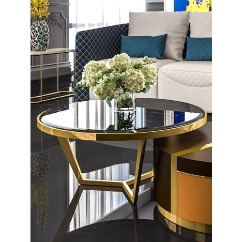 Nordic Light luxury oval coffee table TV cabinet combination postmodern simple living room small house type multi-function