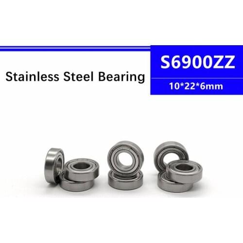 10pcs/50pcs S6900ZZ 10*22*6mm Stainless Steel Deep Groove Ball Bearing 10x22x6mm SB6900 S6900-2Z S6900Z