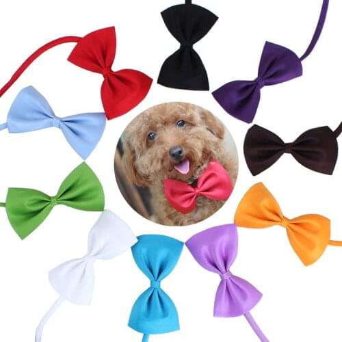 Mix Colors Wholesale 100pcs/lot Pet Grooming Accessories Rabbit Cat Dog Bow Tie Adjustable Bow tie Multicolor Polyester & Cotton