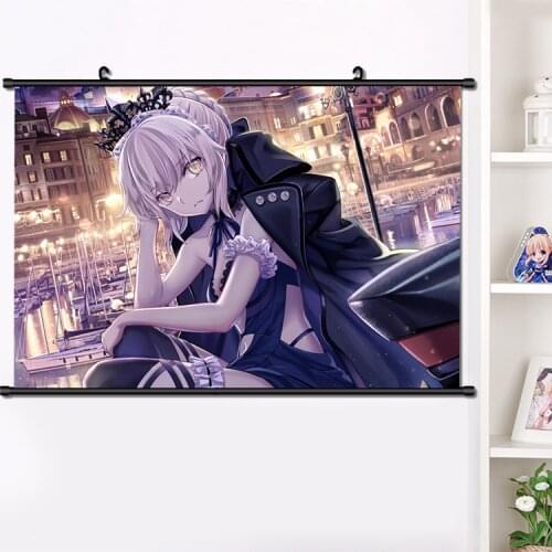 Japanese Anime Game Fate/stay night Saber Alter FGO Wall Scroll Poster Manga Wall Hanging Poster Home Decoration 40*60cm
