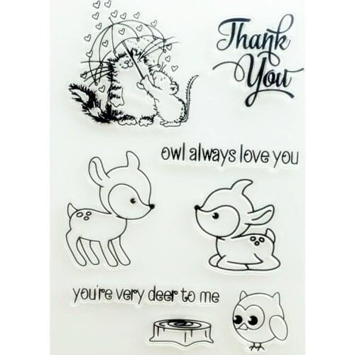 YLCS443 Deer Silicone Clear Stamps For Scrapbooking DIY Photo Album Cards Decoration Craft Transparent Stamp Clear Stamp New