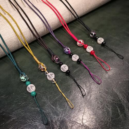 Mobile Phone Lanyard Hanging Neck Hand-woven Chinese Style Female Pendant For any Phone Case Hanging Chain Key U disk Anti-lost