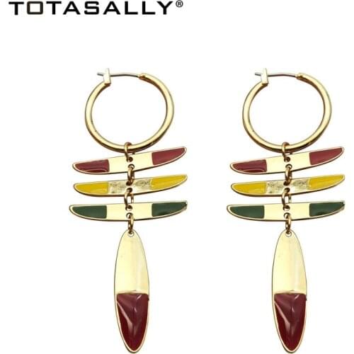 TOTASALLY dangle Earrings Fashion Colorful enamel leaves drop Earrings Womens Stylish gift Jewelry Accessories
