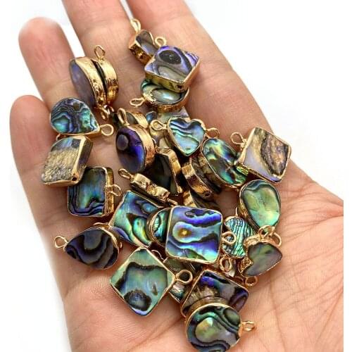 Natural Abalone Shell Pendant Necklace Earrings Boutique Womens Jewelry Charm DIY Crafts Drop Shape Pendant Wholesale 10x14mm