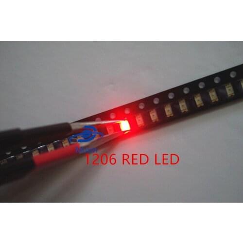 100PCS/LOT 1206 Red SMD LED Diode Light 3216 Diodes SMD Super Bright 1206 led 3.2*1.6mm Red Color New
