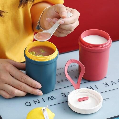 300ml water cup soup cup portable hand-held cup insulated water cup plastic microwave sealed soup pot dropshiping