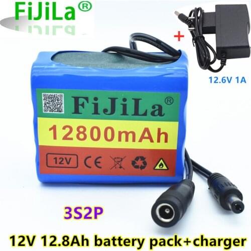 12.8 Ah Rechargeable batteries with BMS 3S2P 12V 12800mah battery 18650 Li-ion Lithium Battery packs Protection Board + Charger