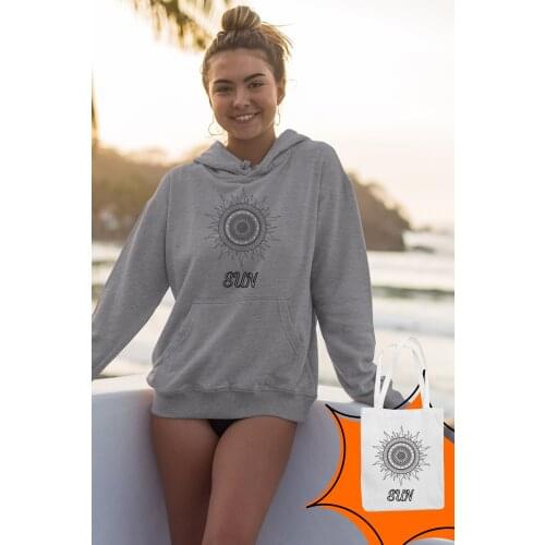 Angemiel Wear Motif Sunglasses Gray Women 'S Hooded Sweatshirt Bags Kombin