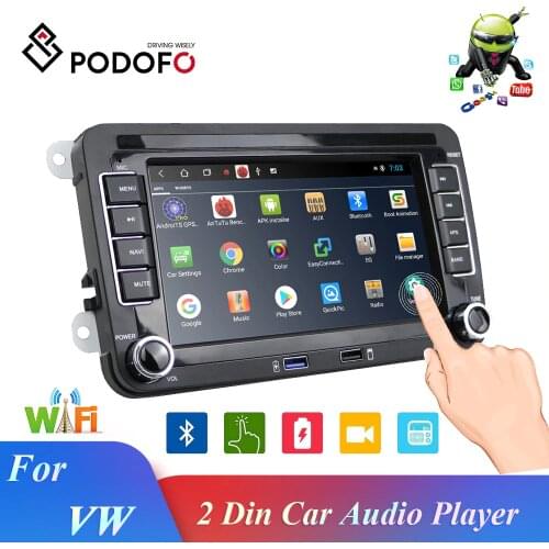 Podofo 2 Din Android 7" Car Autoradio Radio Car Multimedia player GPS Navigation Bluetooth TWO USB PORT FM For VW Skoda Golf