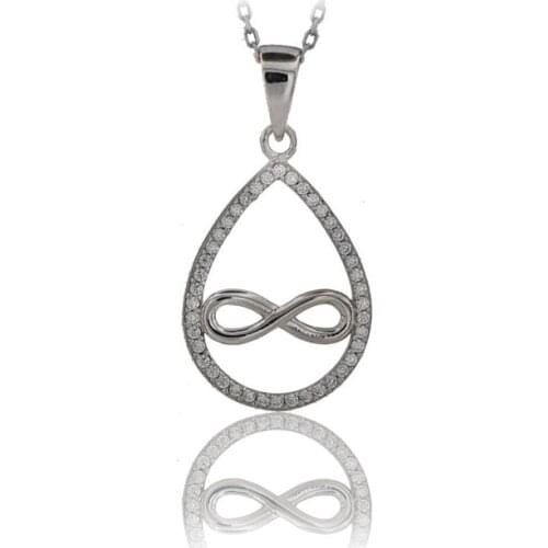 Infinity Necklace 925 Sterling Silver Infinity Love Charm