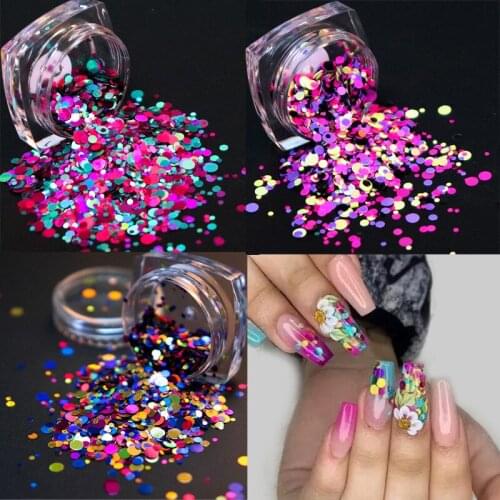 Nail Art Sequins Laser Symphony Mixed Size Dot Patches Nail Accessories DIY Nail Art Patches Art Deco Patches 3G Square Bottle