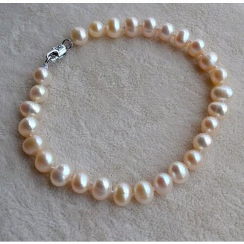 New Arrival Wedding Pearl Bracelet 6-7mm White Color Freshwater Pearl Bracelet Wedding Jewelry Friend Gift Wholesale