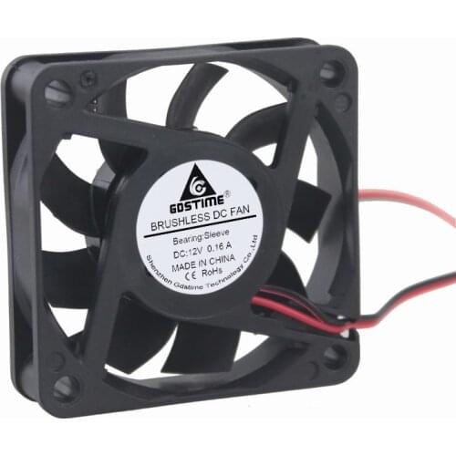 10 pcs Gdstime DC 12V PC Brushless Cooling Fan 60mm x 15mm 4500RPM 60x60x15mm Computer Case Cooler 6cm 6015 2Pin 0.16A
