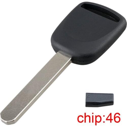 Black Blade Blank Car Key Ignition Shell with ID46 Transponder Chip HO03-PT Fit for Honda-Ridgeline Accord CR-V Civic-Crosstour