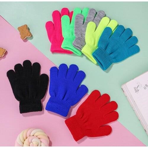 3-7years Children Winter Warm Gloves Baby Girls Baby Boys Toddler Knitted Student Kids Gloves