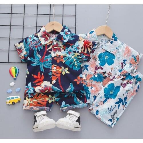 Summer Children Baby Girls Boys Clothes Infant Full Printe Flowers T Shirt Shorts 2pcs/Set Kids Cotton Toddler Costume 0-5 YEARS