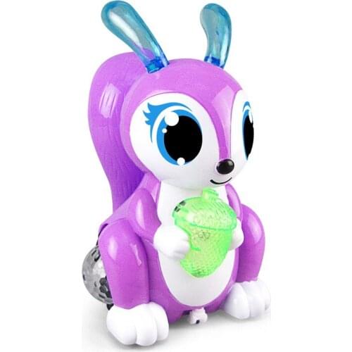 Electric 360 Degree Rotating Dancing Squirrel Music Lighting Cartoon Doll Children Toys Birthday Gift