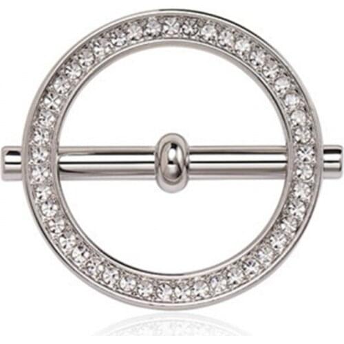 Crystal Brooches Scarves Fastener Brooch Crystal Holder Silk Shawl Decorative Buckle Ring Clip Scarf Jewelry Wholesale