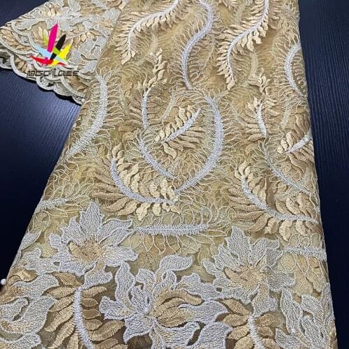 Cheap Beads Net Lace Fabric Nigerian French New Design Aso Ebi Design for Dress