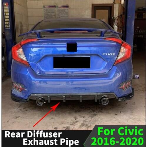 Modification Sport Splitter Rear Bumper Diffuser Lip Exhaust Pipe Facelift Protector Sport Cover For Honda Civic 2016-2020 Sedan