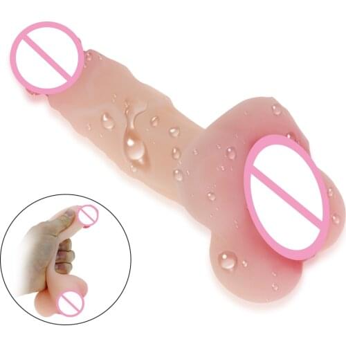 Female Male Realistic Penis Enlarger Sleeve Fake Vagina Men Masturbation Cup Real Dildo for Women Couples Adult Sex Toys