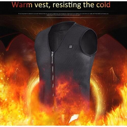 Men Women Outdoor USB Infrared Heating Vest Jacket Winter Flexible Electric Thermal Clothing Waistcoat For Sports Hiking #ED