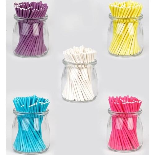 New 100pcs Cake Paper Pop Sticks DIY Chocolate Cake Lollipop Lolly Candy Making Mold Baking Paper Sticks