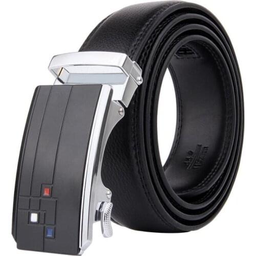 NEW style HOT Casual business mans cowhide fashion BLACK belt wide 3.5CM Zinc alloy Automatic buckle Second layer