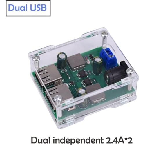 DC 24V12V to 5V Step-Down Module Independent Dual USB Car and Motorcycle to USB Mobile Phone Charging