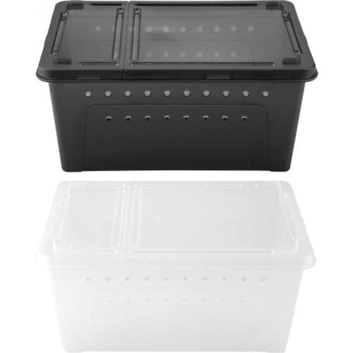 Durable Plastic Ventilated Feeding Container for Lizard Spider Scorpion Reptile Transport Breeding Live Food Feeding Box